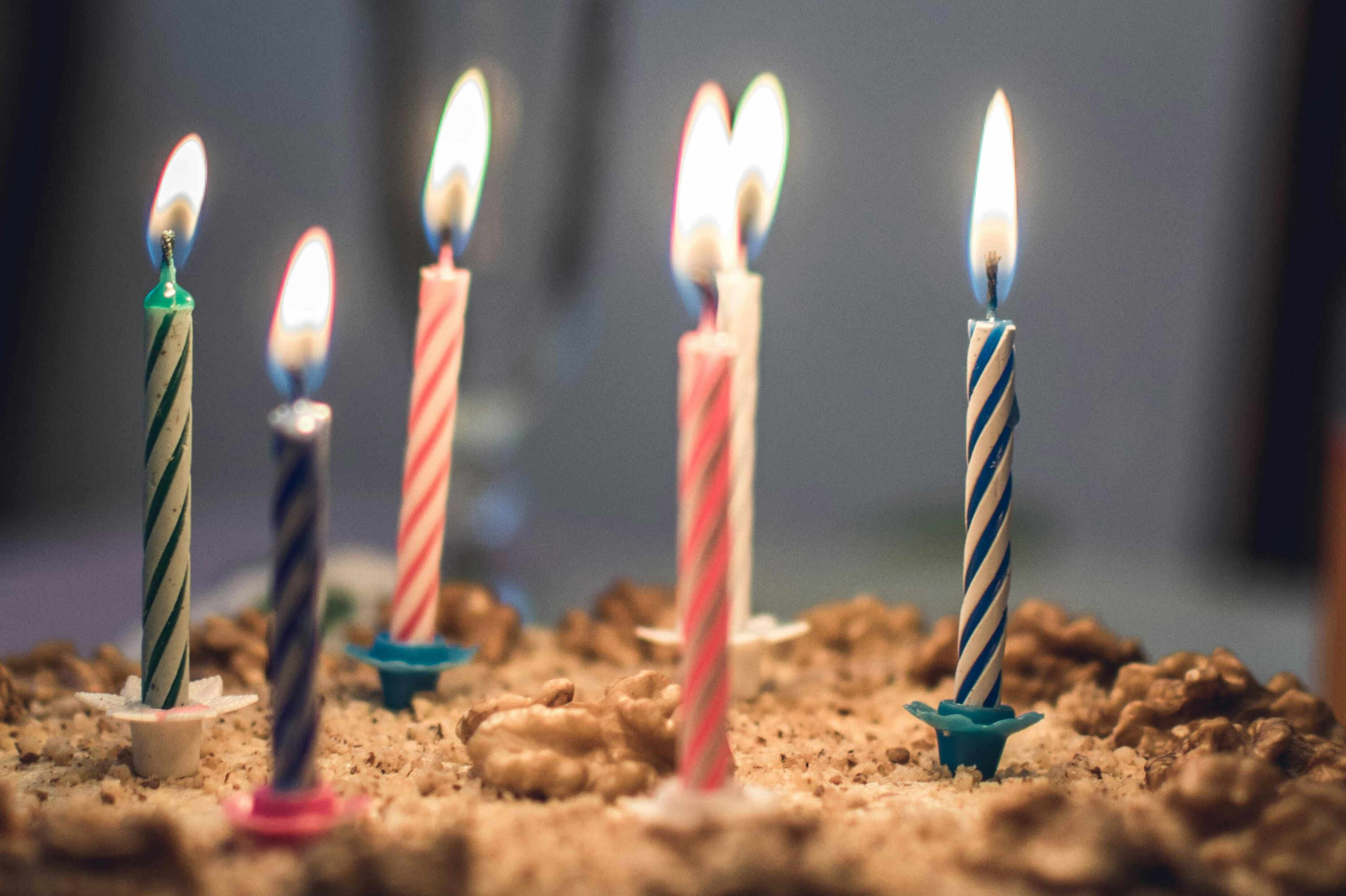 Birthday gift box with confetti